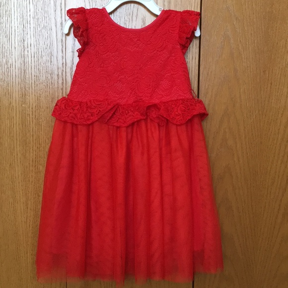 Laura Ashley Other - NWOT Red lace and tulle peplum dress